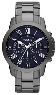  Shop Authentic Fossil Grant Chronograph Blue Dial Grey Steel Strap Watch for Men - FS4831 - Luxxuri