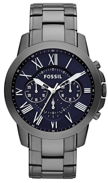  Shop Authentic Fossil Grant Chronograph Blue Dial Grey Steel Strap Watch for Men - FS4831 - Luxxuri