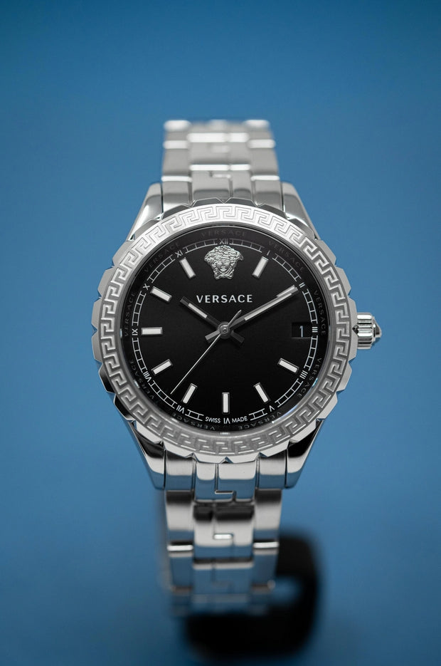  Shop Authentic Versace Hellenyium Black Dial Silver Steel Strap Watch for Women - V12020015 - Luxxuri