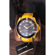  Shop Authentic Gucci Dive Black Dial Yellow Rubber Strap Watch For Men - YA136319 - Luxxuri