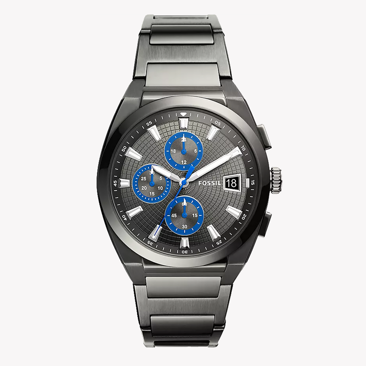  Shop Authentic Fossil Everett Chronograph Grey Dial Grey Steel Strap Watch for Men - FS5830 - Luxxuri