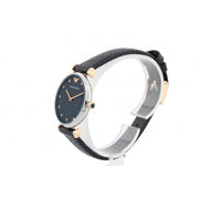  Shop Authentic Emporio Armani Gianni T Bar Analog Blue Dial Black Leather Strap Watch For Women - AR1989 - Luxxuri