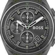  Shop Authentic Hugo Boss Volane Chronograph Grey Dial Green Rubber Strap Watch For Men - 1513952 - Luxxuri