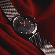  Shop Authentic Calvin Klein Minimal Black Dial Black Mesh Bracelet Watch for Women - K3M22421 - Luxxuri