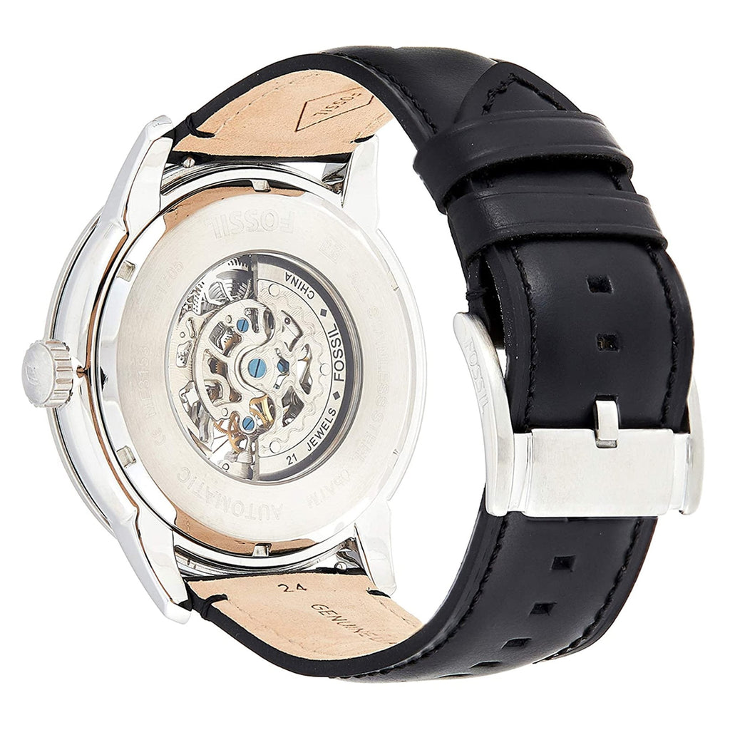  Shop Authentic Fossil Townsman Skeleton Black Dial Black Leather Strap Watch for Men - ME3153 - Luxxuri