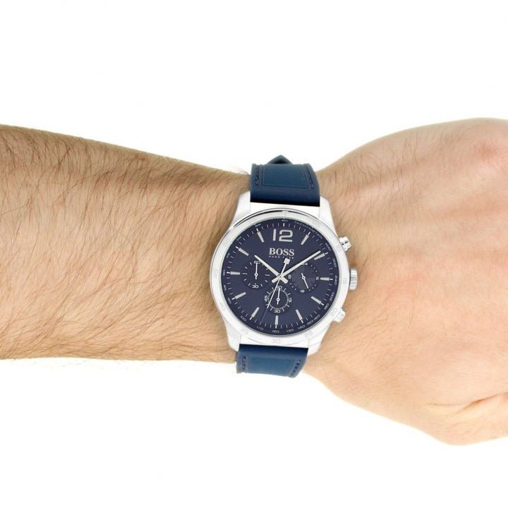  Shop Authentic Hugo Boss Professional Chronograph Blue Dial Blue Silicone Strap Watch for Men - 1513526 - Luxxuri