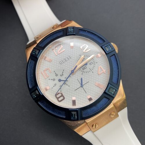  Shop Authentic Guess Jet Setter White Dial White Rubber Strap Watch for Women - W0564L1 - Luxxuri