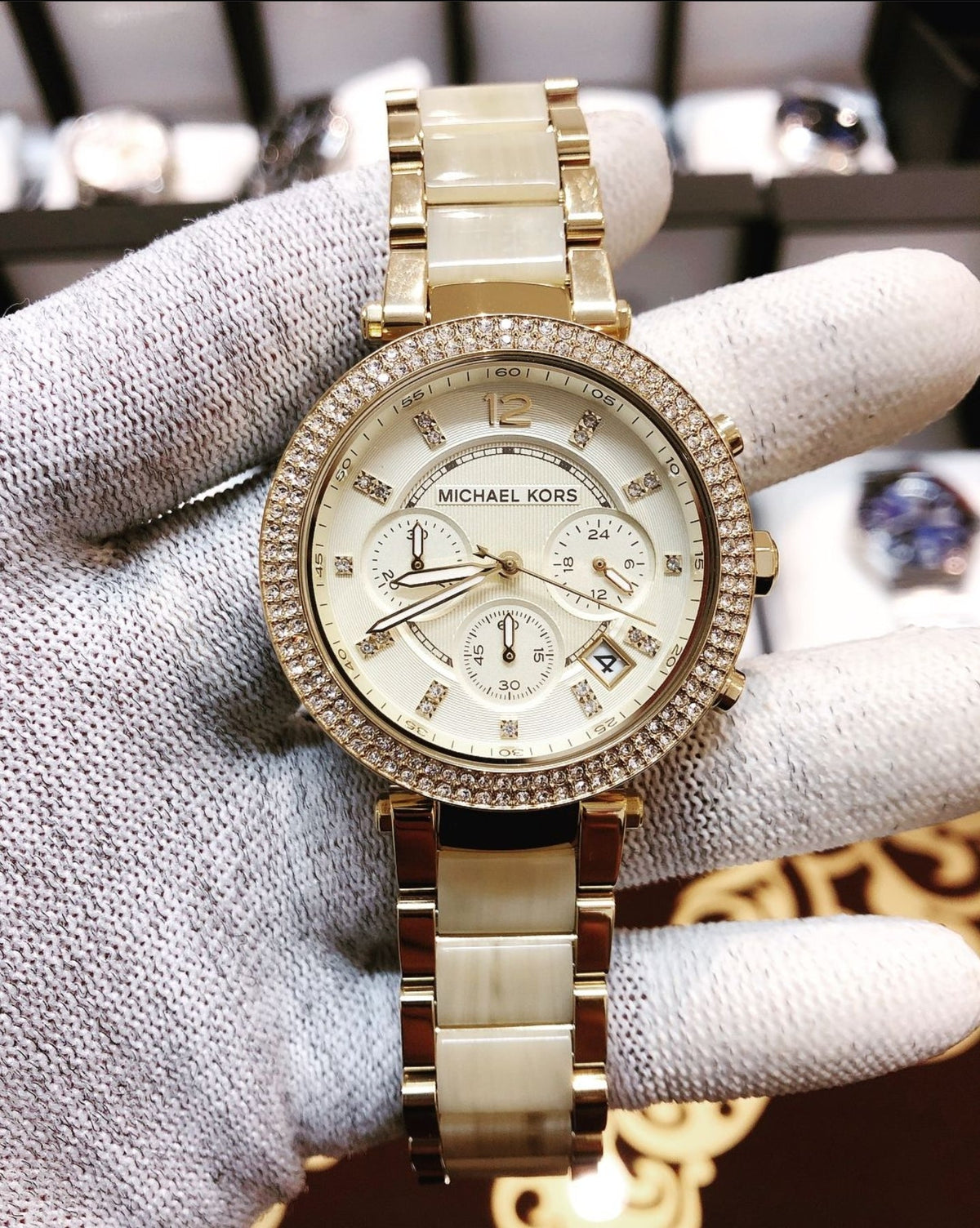  Shop Authentic Michael Kors Parker Gold Dial Gold Steel Strap Watch for Women - MK5632 - Luxxuri