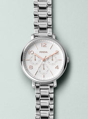  Shop Authentic Fossil Jacqueline Multifunction White Dial Silver Steel Strap Watch for Women - ES3738 - Luxxuri