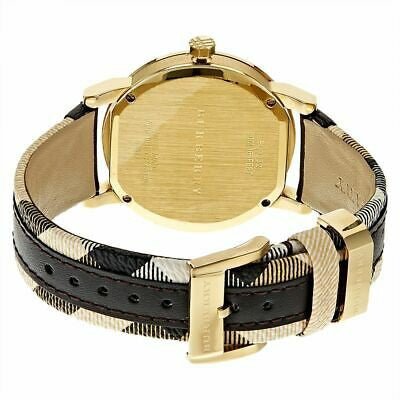  Shop Authentic Burberry The City Gold Dial Black Leather Strap Watch for Men - BU9032 - Luxxuri