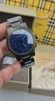  Shop Authentic Burberry The City Navy Blue Dial Black Steel Strap Watch for Men - BU9365 - Luxxuri
