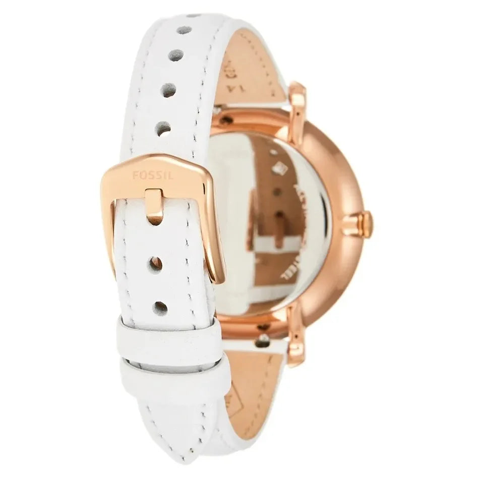  Shop Authentic Fossil Jacqueline Quartz Mother of Pearl White Dial White Leather Strap Watch for Women - ES4579 - Luxxuri