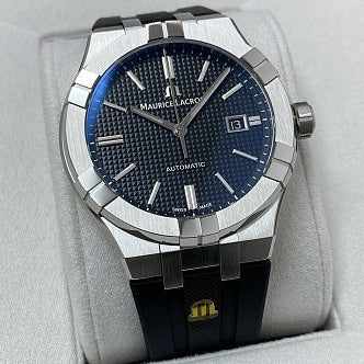  Shop Authentic Maurice Lacroix Aikon Automatic Black Dial Black Rubber Strap Watch For Men - AI6008-SS000-330-2 - Luxxuri
