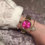  Shop Authentic Michael Kors Darci Pink Dial Gold Steel Strap Watch for Women - MK3444 - Luxxuri