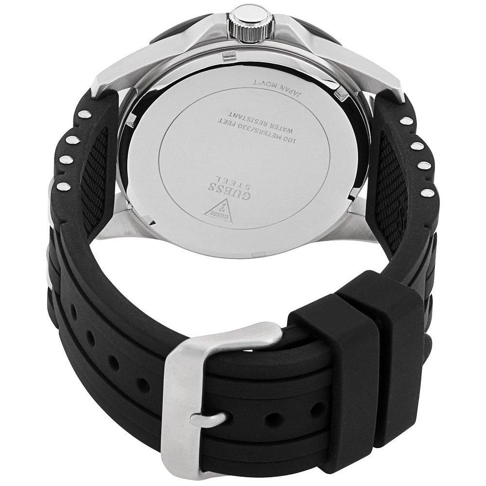  Shop Authentic Guess Oasis Black Dial Black Rubber Strap Watch for Men - W0366G1 - Luxxuri