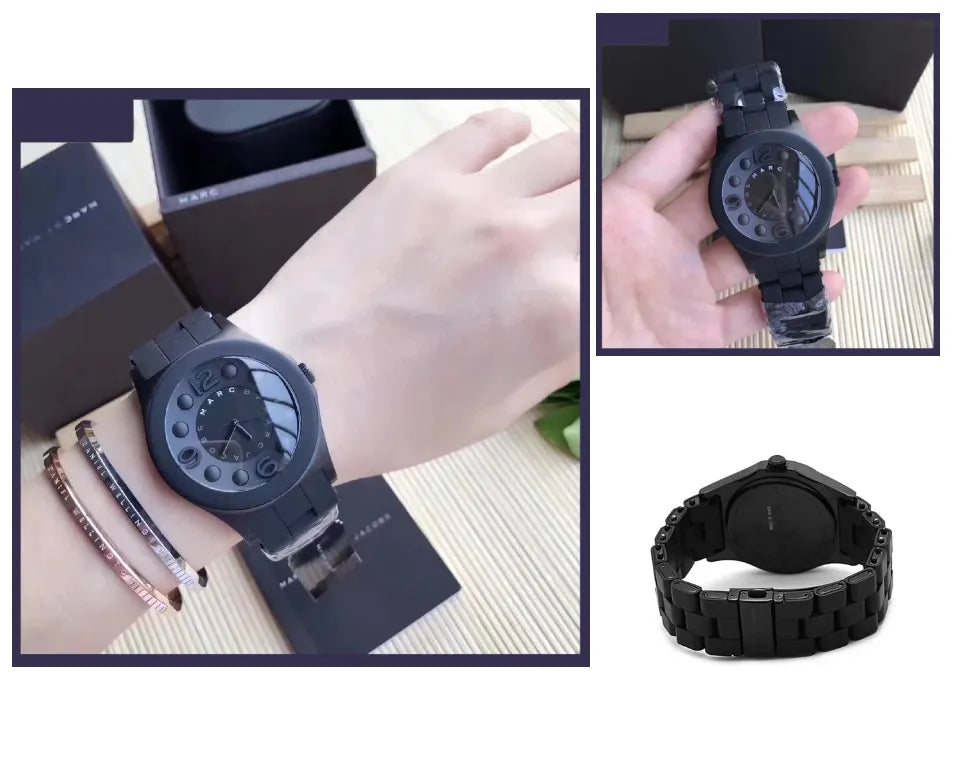  Shop Authentic Marc Jacobs Pelly Black Dial Black Silicon Strap Watch for Women - MBM2511 - Luxxuri