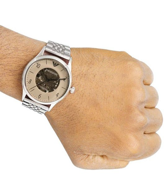  Shop Authentic Emporio Armani Meccanico Multicolor Dial Silver Steel Strap Watch For Men - AR1922 - Luxxuri
