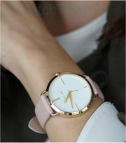  Shop Authentic Michael Kors Portia Quartz White Dial Pink Leather Strap Watch For Women - MK2659 - Luxxuri
