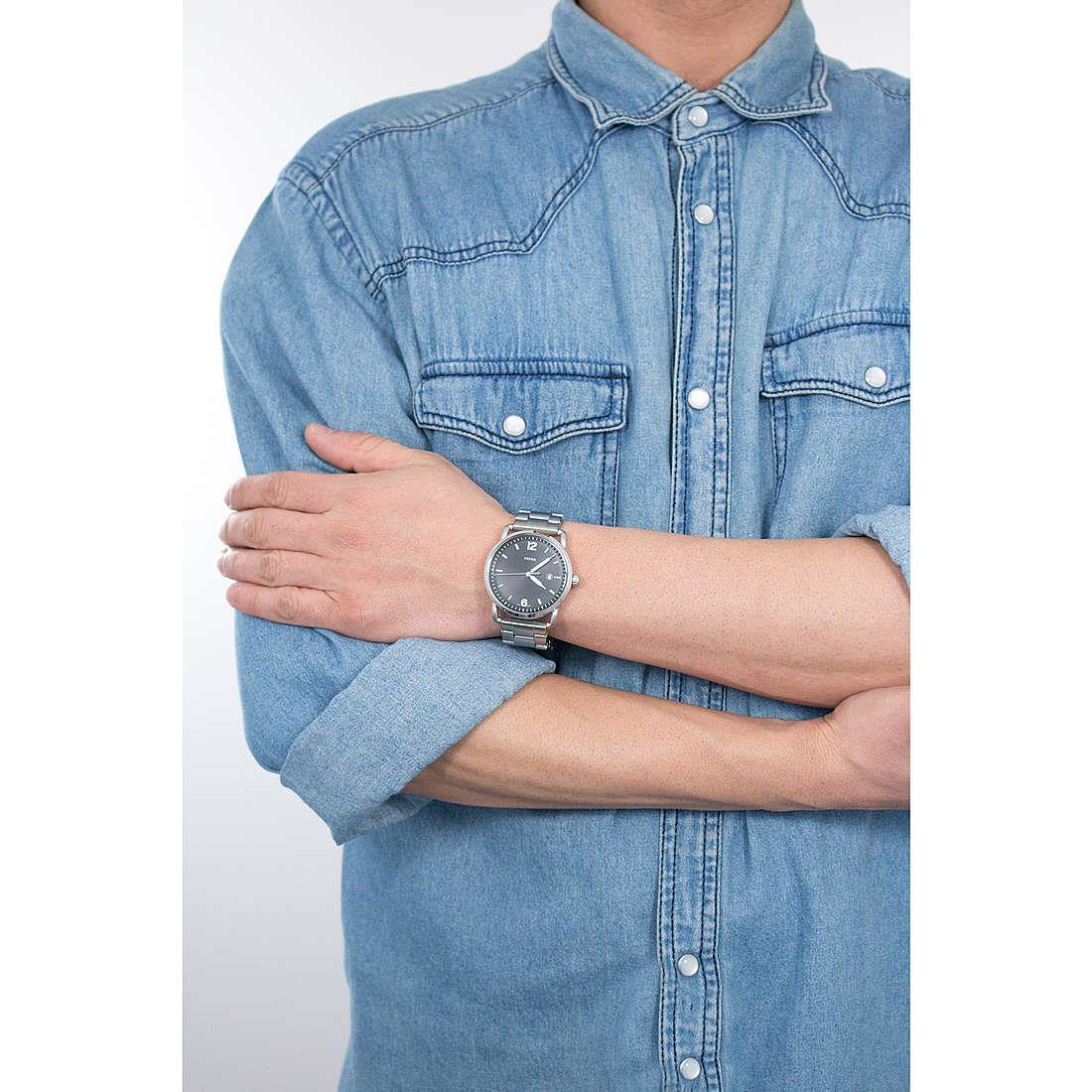  Shop Authentic Fossil The Commuter Black Dial Silver Steel Strap Watch for Men - FS5391 - Luxxuri