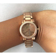  Shop Authentic Burberry The City Diamonds Rose Dial Rose Gold Steel Strap Watch for Women - BU9225 - Luxxuri