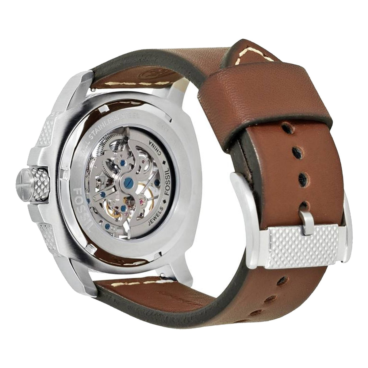  Shop Authentic Fossil Modern Machine Automatic Skeleton White Dial Brown Leather Strap Watch for Women - ME3083 - Luxxuri