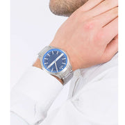  Shop Authentic Armani Exchange Hampton Chronograph Blue Dial Silver Steel Strap Watch For Men - AX2132 - Luxxuri