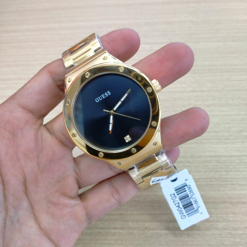  Shop Authentic Guess Scope Quartz Black Dial Gold Steel Strap Watch for Men - GW0427G2 - Luxxuri