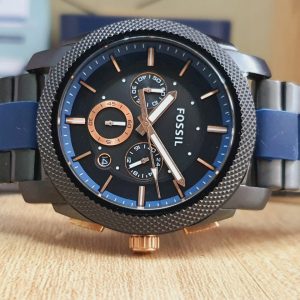  Shop Authentic Fossil Machine Chronograph Black Dial Two Tone Steel Strap Watch for Men - FS5164 - Luxxuri
