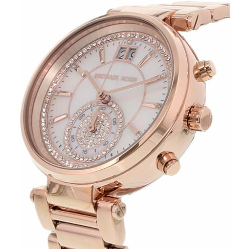  Shop Authentic Michael Kors Sawyer Mother of Pearl White Dial Rose Gold Steel Strap Watch for Women - MK6282 - Luxxuri
