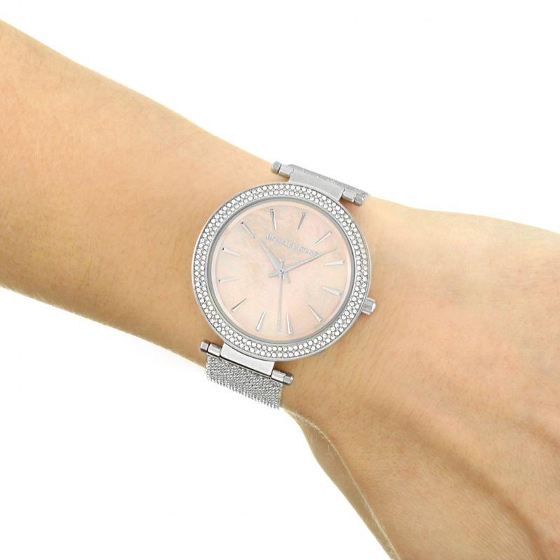  Shop Authentic Michael Kors Darci Analog Pink Dial Silver Mesh Bracelet Watch For Women - MK4518 - Luxxuri