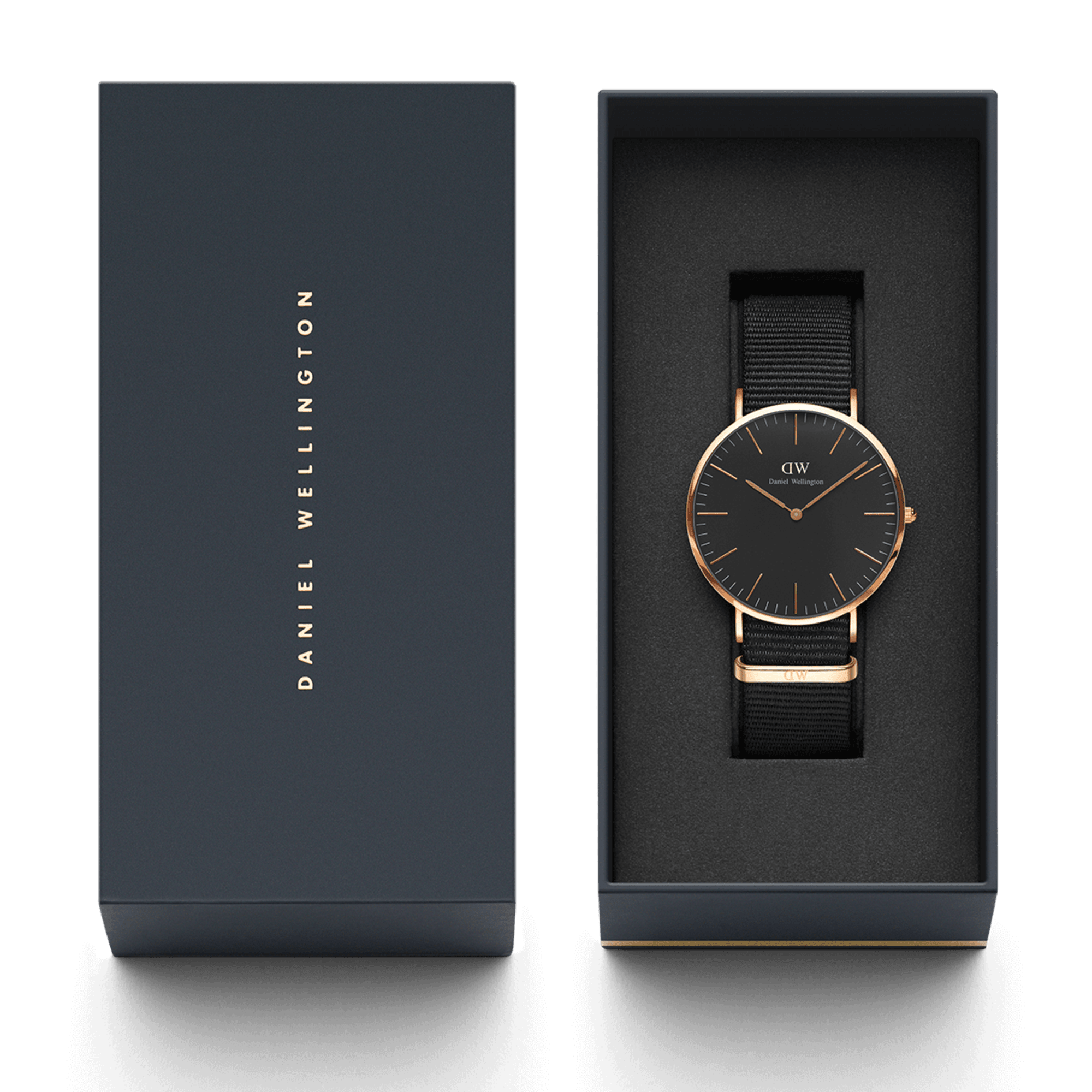  Shop Authentic Daniel Wellington Classic Cornwall Black Dial Black NATO Strap Watch For Women - DW00100150 - Luxxuri
