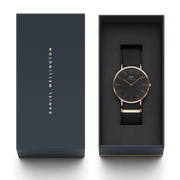  Shop Authentic Daniel Wellington Classic Cornwall Black Dial Black NATO Strap Watch For Women - DW00100150 - Luxxuri