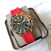  Shop Authentic Fossil Bannon Multifunction Black Dial Red Silicone Strap Watch for Men - BQ2499 - Luxxuri