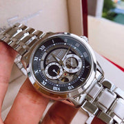  Shop Authentic Bulova BVA Dual Aperture Black Dial Silver Steel Strap Watch for Men - 96A119 - Luxxuri