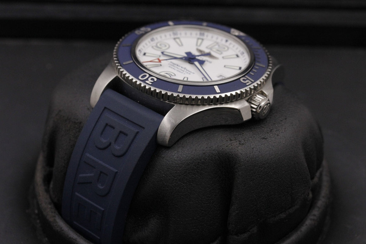  Shop Authentic Breitling Superocean II Automatic 42mm White Dial Blue Rubber Strap Watch for Men - A17366D81A1S2 - Luxxuri