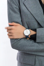  Shop Authentic Michael Kors Pyper Quartz Silver Dial Blue Leather Strap Watch For Women - MK7244 - Luxxuri