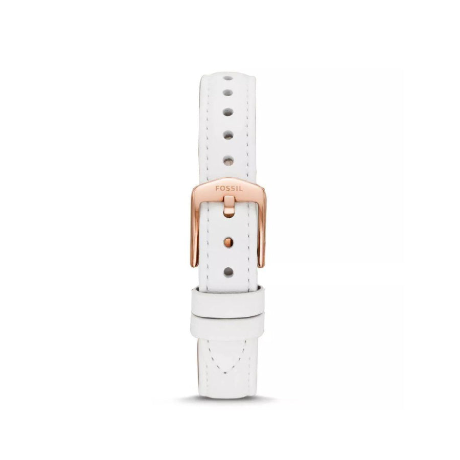  Shop Authentic Fossil Jacqueline Quartz Mother of Pearl White Dial White Leather Strap Watch for Women - ES4579 - Luxxuri