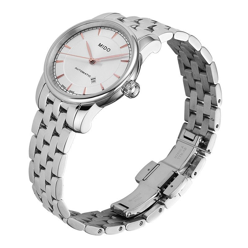  Shop Authentic Mido Baroncelli III Automatic Silver Dial Silver Steel Strap Watch For Women - M7600.4.10.1 - Luxxuri