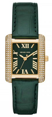  Shop Authentic Michael Kors Emery Quartz Diamonds Green Dial Green Leather Strap Watch For Women - MK4697 - Luxxuri