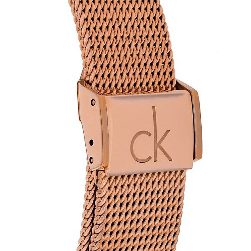  Shop Authentic Calvin Klein Minimal Black Dial Rose Gold Mesh Bracelet Watch for Men - K3M21621 - Luxxuri