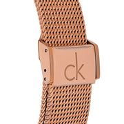  Shop Authentic Calvin Klein Minimal Black Dial Rose Gold Mesh Bracelet Watch for Men - K3M21621 - Luxxuri