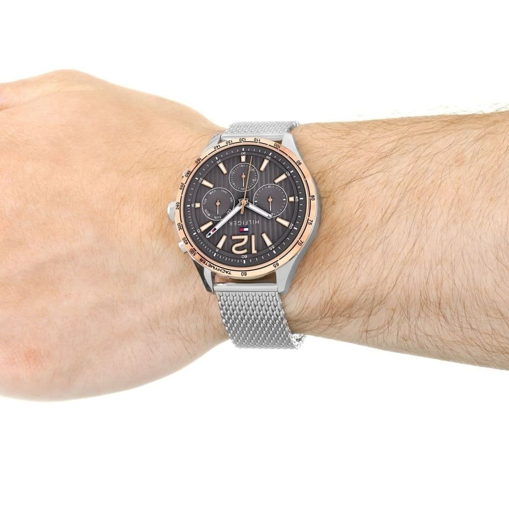  Shop Authentic Tommy Hilfiger Gavin Chronograph Quartz Grey Dial Silver Mesh Bracelet Watch for Men - 1791466 - Luxxuri