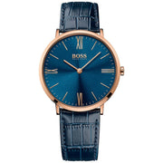  Shop Authentic Hugo Boss Jackson Blue Dial Black Leather Strap Watch for Men - 1513371 - Luxxuri