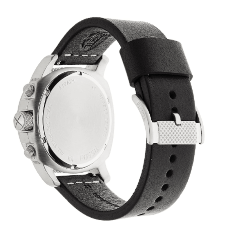  Shop Authentic Fossil Modern Machine Chronograph Black Dial Black Leather Strap Watch for Men - FS4928 - Luxxuri