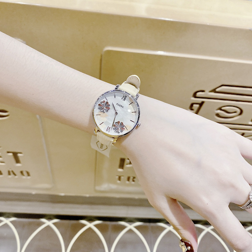  Shop Authentic Fossil Jacqueline Three-Hand White Dial Yellow Leather Strap Watch for Women - ES4812 - Luxxuri