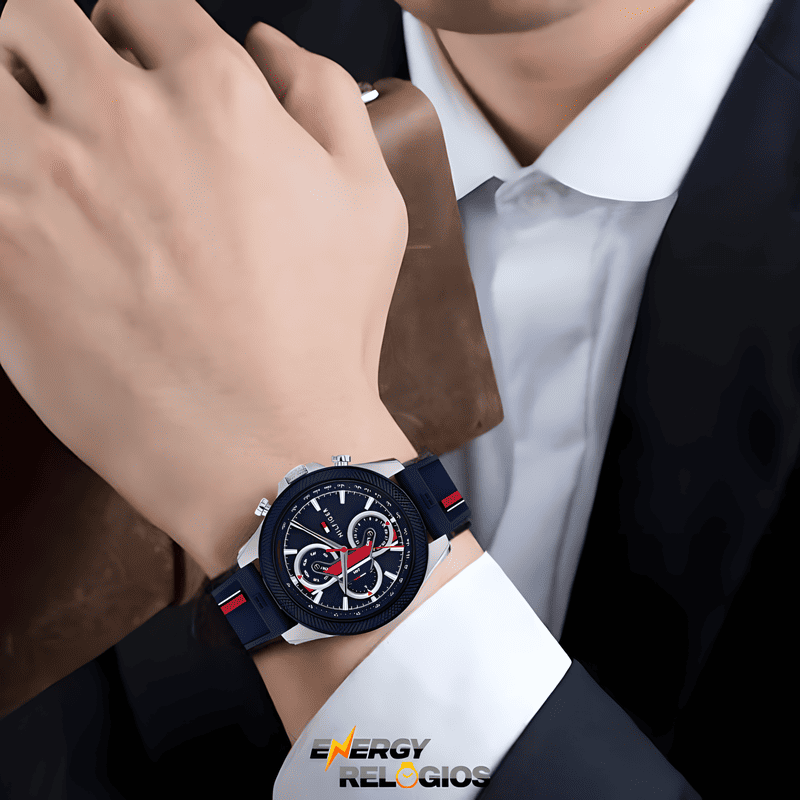  Shop Authentic Tommy Hilfiger Clark Chronograph Blue Dial Black Leather Strap Watch For Men - 1792083 - Luxxuri