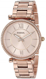  Shop Authentic Fossil Carlie Rose Gold Dial Rose Gold Steel Strap Watch for Women - ES4301 - Luxxuri