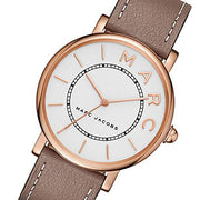  Shop Authentic Marc Jacobs Roxy White Dial Cement Brown Leather Strap Watch for Women - MJ1533 - Luxxuri