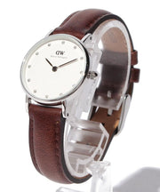  Shop Authentic Daniel Wellington Classy Bristol White Dial Brown Leather Strap Watch For Women - DW00100070 - Luxxuri
