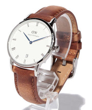  Shop Authentic Daniel Wellington Dapper Durham Analog White Dial Brown Leather Strap Watch For Women - DW00100114 - Luxxuri